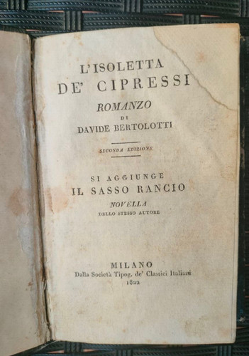 Libro 1822 isoletta - 1822, "l'isoletta