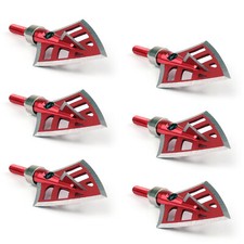 6x125 Grain Caccia Broadheads 4 Blade Teste di Freccia Archery Tips Red IT