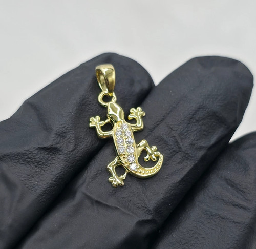 Moissanite lizard pendant 925 - pendant,