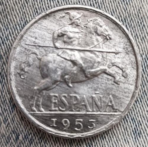 Spagna centesimi 1953 - centesimi, km#