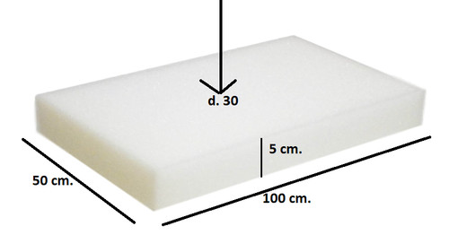 Gommapiuma spugna 100x50x5 - gommapiuma,