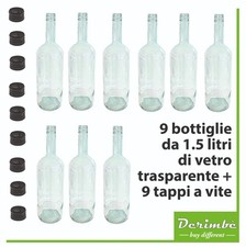 9 BOTTIGLIE di VETRO