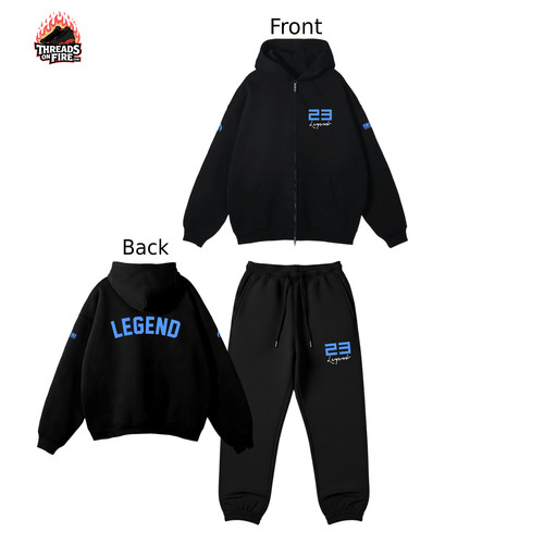 Felpa nera full zip - , con