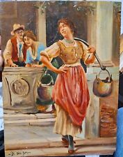 Dipinto Su Tavoletta Ad Olio Antico