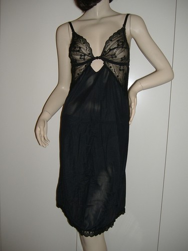 Vintage sottoveste nylon nero - sottoveste,
