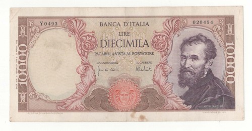 10000 lire michelangelo decr - michelangelo,
