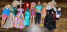 Lotto di 9 bambole-Barbie, Ariel, Max Steel, Prince Eric, Teresa, Holiday Barbie