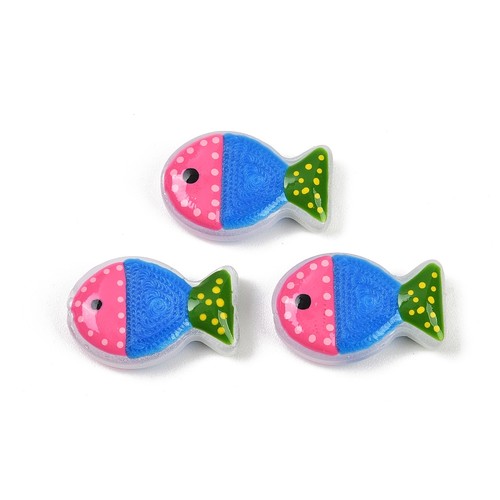20x perline pesce blu rosa - 20x,