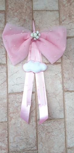 Fiocco nascita bimba tulle - fiocco,