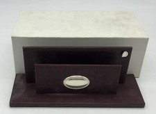 Porta Lettere In Argento E In Pelle Set Da Scrivania Vintage Anni 90’ Usato