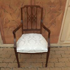 Poltroncina intarsiata e filettata stile Liberty, disponibili Divano e 3 sedie