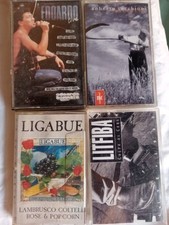 Cassette Lotto 4 PZ Litfiba Vecchioni Ligabue Bennato Musicassette Originali 