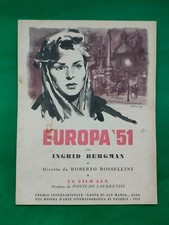 1952 LOCANDINA PIRELLI GOMMAPIUMA E FILM "EUROPA 51"