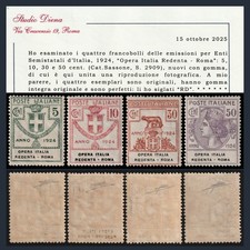 Italia Regno Enti Parastatali n. 46/49 OPERA ITALIA REDENTA ROMA Semistatali MNH