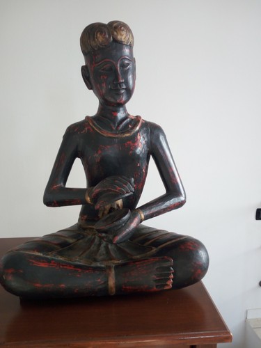 Statua legno raffigurante - statua, in