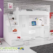 Letto a soppalco con armadio