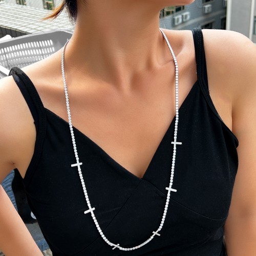 Collana tennis donna croce - collana,