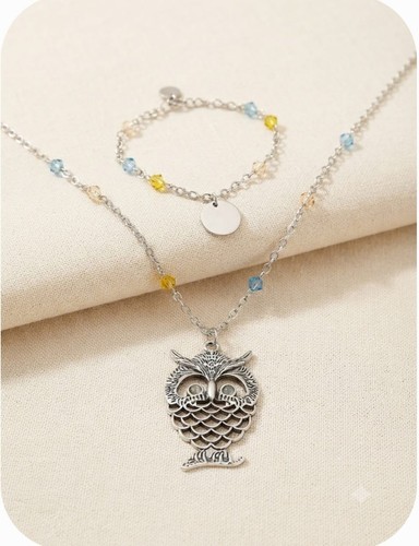 Collana con ciondolo gufo - , in