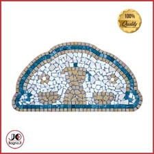 Rosone Mosaico Fatto a Mano in Travertino Burattato Artigianale 60x30 cm ROSY