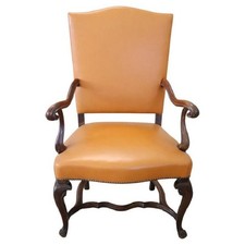 Poltrona antica in legno di noce, Italia, fine XIX