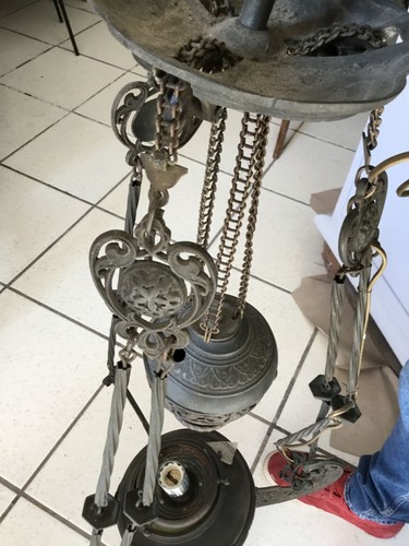 Lampadario antico ottone - lampadario,