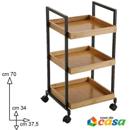 Carrello legno bambu - carrello,
