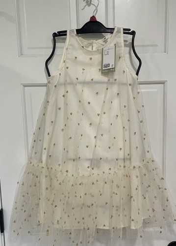 Vestito bambina crema oro - h&m,