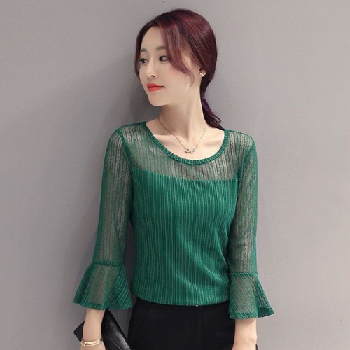 Camicia donna pizzo maglia
