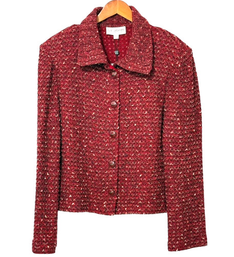 Giacca boucle tweed maglia