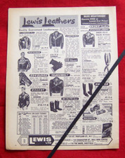 LEWIS LEATHERS MOTORCYCLE CLOTHING JACKET BOOTS 1965 ORIGINAL VINTAGE ADVERT