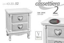 COMODINO 2 CASSETTI SHABBY