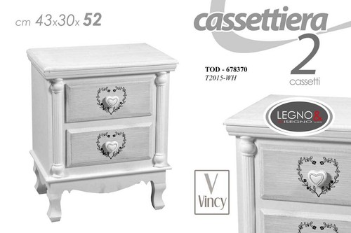 Comodino cassetti shabby - cassetti,