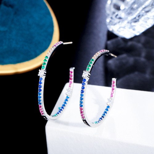 Orecchini cerchio arcobaleno - a,