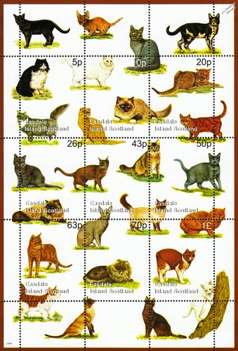 Foglio francobolli cats cat - foglio,