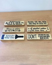 Assorted Wooden Magnets Hilarious Funny Sayings Kitchen Bar Area Décor