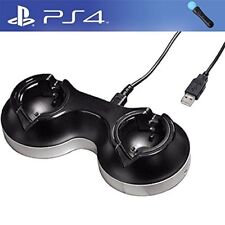 Caricabatteria doppia stazione di ricarica USB per 2 controller di movimento PS4 VR Move