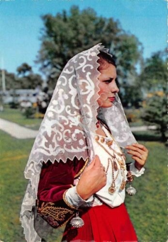 Cartolina sardegna costumi - sardegna,