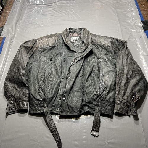 Giacca pelle cuir vintage uomo - pelle,
