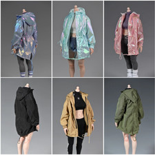 Abbigliamento invernale scala 1:6 nero casual cappotto top per figura femminile 12"