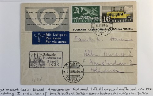 Svizzera 1939 card - svizzera,