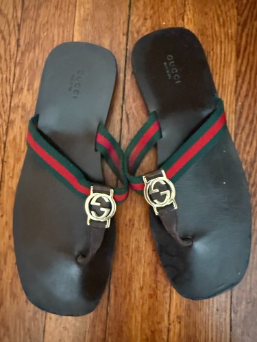 Gucci brown with green - and, red