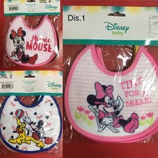 BAVETTE  NEONATO  SPUGNA PLASTIFICATA Con Stampa  DISNEY Mickey/minnie  Conf.6pz