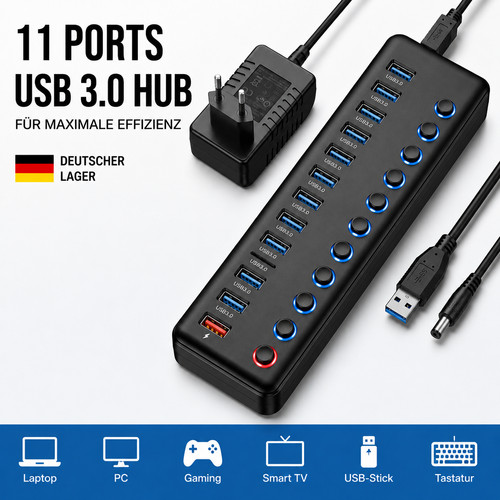 Hub usb 11 porte - hub,