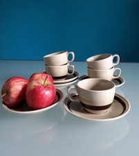 "TOGNANA" "AZETA" set 5 tazze cappuccino + 5 piattini, vintage, porcellana.