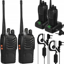 - Walkie Talkie PMR446 2 Pezzi - Portata Fino a 5KM - Auricolari E Clip Cintura 