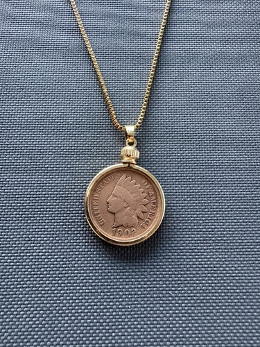 Collana penny testa indiana - testa,