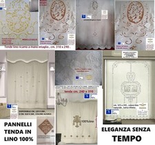 Tende lino ricamo a mano