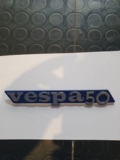TARGHETTA VESPA 50 PK XL FL HP BLU SILVER ALLUMINIO