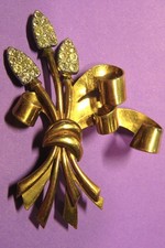 BROCHE vintage NOEUD plaqué