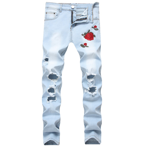 Pantalone jeans uomo denim blu